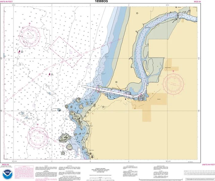 NOAA Nautical Chart – 18588OG Coquille River Entrance