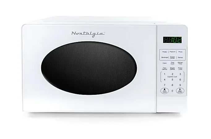 Nostalgia Retro Countertop Microwave Oven, 0.7 Cu. Ft., White