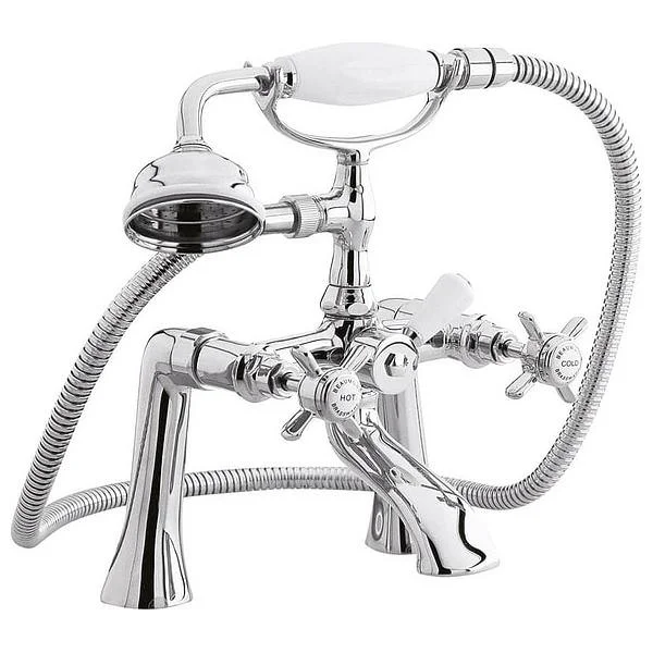 Nuie Beaumont Traditional Deck or Wall Mounted Bath Mixer Tap with Handset