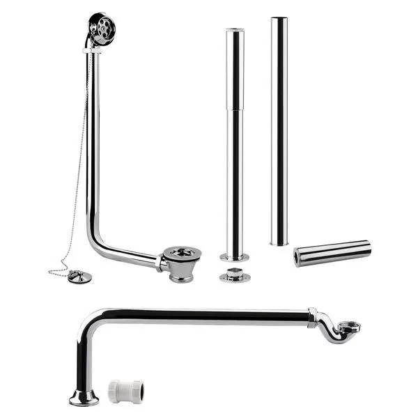 Nuie Roll Top Chrome Bath Waste And Shrouds Pack – EA368