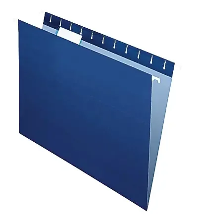 Office Depot® Brand 2-Tone Hanging File Folders, 1/5 Cut, 8 1/2″ x 11″, Letter Size, Navy, Box Of 25 Folders