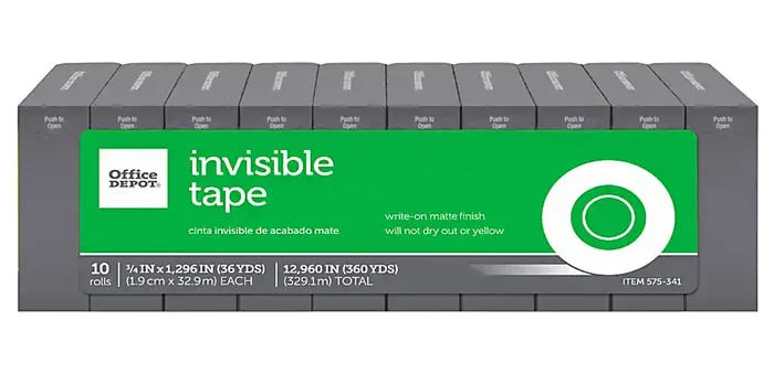 Office Depot® Brand Invisible Tape Refills, 3/4″ x 1,296″, Pack Of 10
