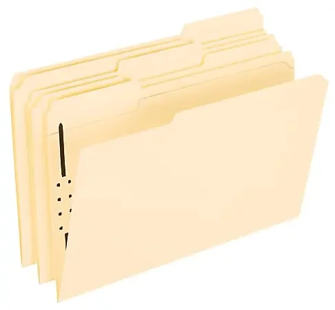 Office Depot® Brand Manila Fastener Folders, 1 Fastener, 1/3 Tab, Legal Size, Box of 50 Folders