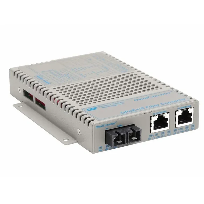 Omniconverter 10/100/1000 Poe+ Gigabit Ethernet Fiber Media Converter Switch Rj45 Sc Single-Mode 12Km Extended Temp