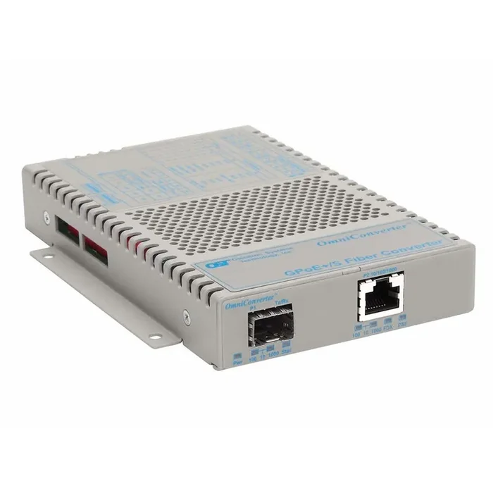 Omniconverter 10/100/1000 Poe+ Gigabit Ethernet Fiber Media Converter Switch Rj45 Sfp Wide Temp 9439-0-11W
