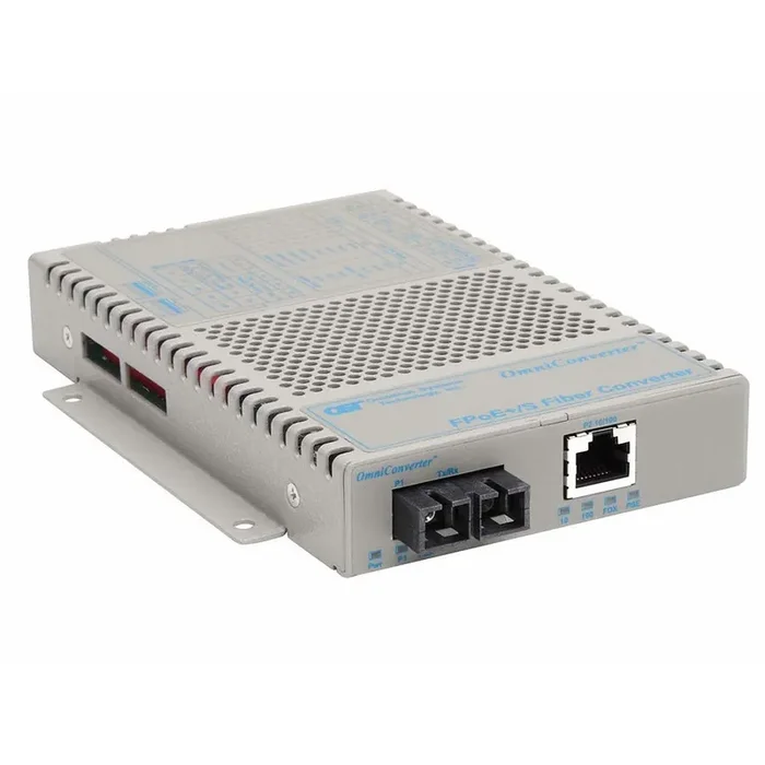 Omniconverter 10/100 Poe+ Ethernet Fiber Media Converter Switch Rj45 Sc Multimode 5Km 9322-0-19