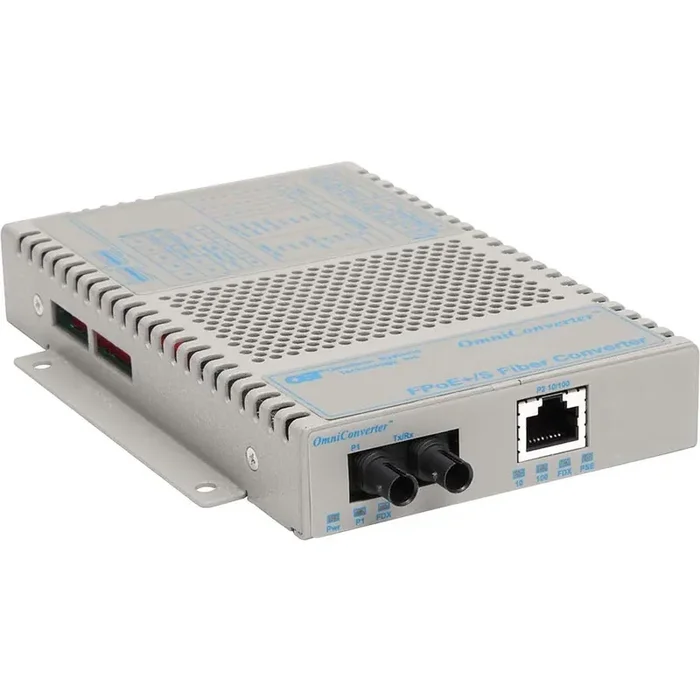 Omnitron Systems Multi-port 10/100 Media Converter with Power over Ethernet (PoE/PoE+) 9320-0-11Z