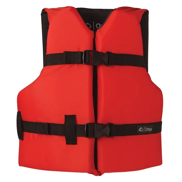 Onyx Nylon General Purpose Life Jacket – Youth 50-90lbs – Red