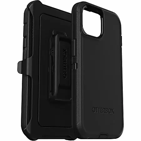 OtterBox Defender Carrying Case (Holster) Apple iPhone 15, iPhone 14, iPhone 13 Smartphone – Black