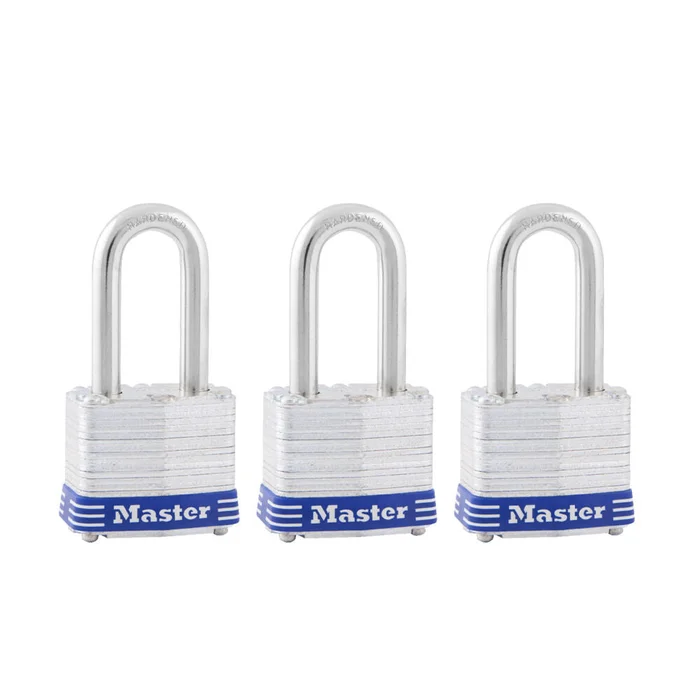 Padlock 1 9/16in Pin Tumbler Keyed Dual Ball Bearing 3pk 3TRILF
