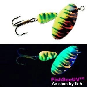 Panther Martin Vibrant UV In-Line Spinner, #6, 1/4 oz, Firetiger