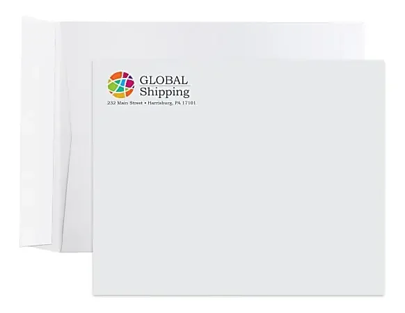 Peel & Seal, White Wove Open End Catalog Mailing Envelopes, Full-Color, Custom 9″ x 12″, Box Of 250