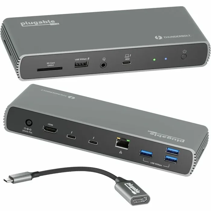 Plugable Thunderbolt 4 Dock with 100W Charging, Thunderbolt Certified, 3x Thunderbolt