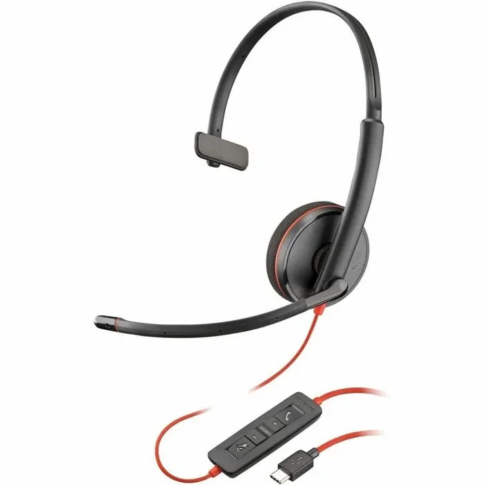 Poly Blackwire 3210 Headset – Mono – USB Type C – Wired – 32 Ohm – 20 Hz – 20 kHz – On-ear