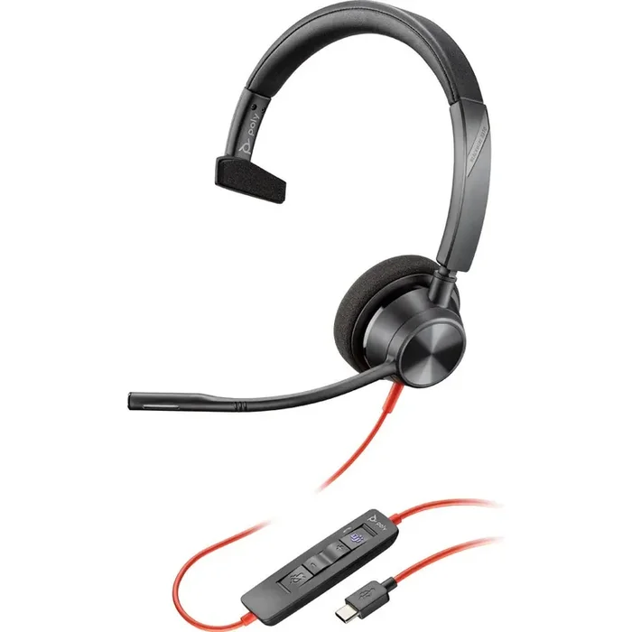 Poly Blackwire 3310 USB-C Headset – Mono – USB Type C – Wired – 32 Ohm – 80 Hz – 20 kHz –