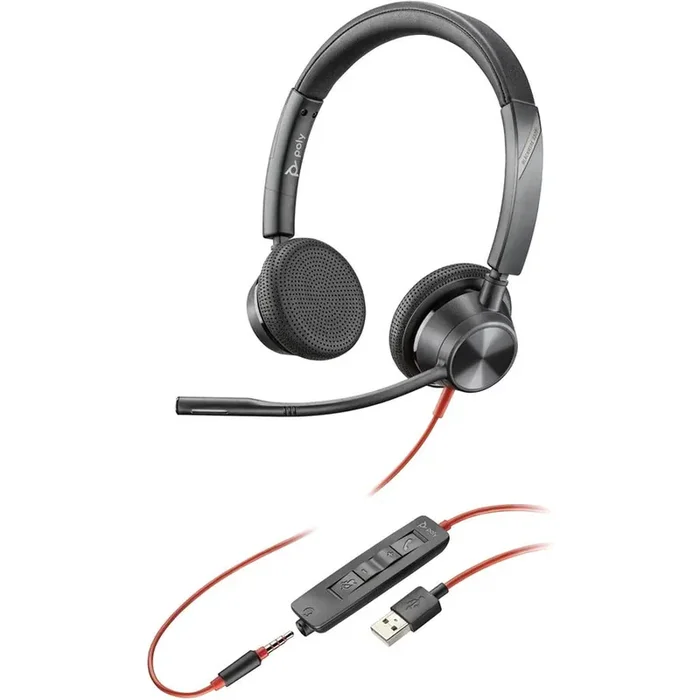 Poly Blackwire 3325 USB-A Headset – Stereo, Mono – USB Type A – Wired – 32 Ohm – 20 Hz –