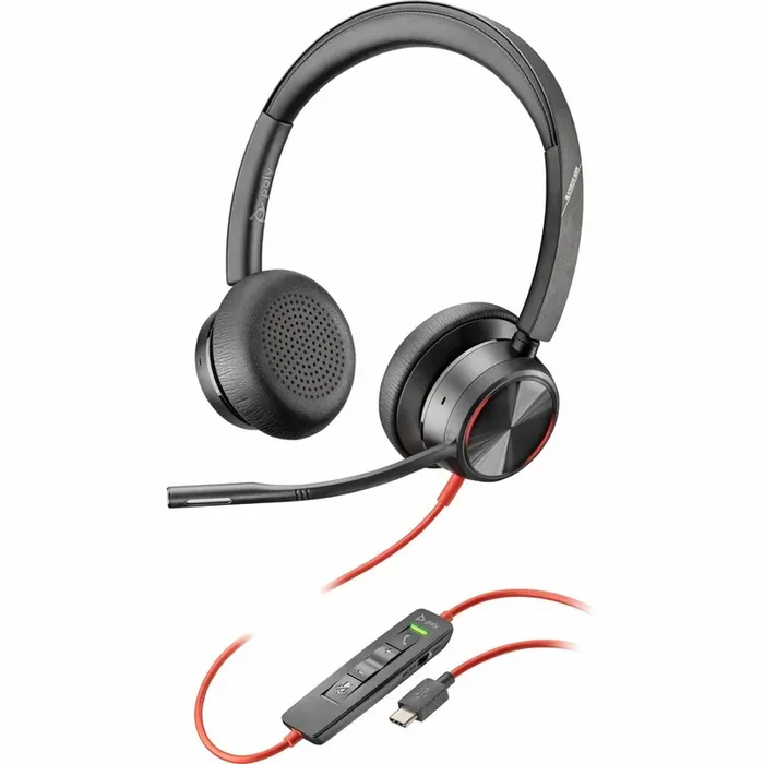 Poly Blackwire 8225 Headset – Stereo – USB Type C – Wired – 32 Ohm – 20 Hz – 20 kHz – Over
