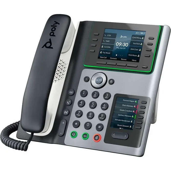 Poly E450 IP Phone – Corded – Corded – Desktop – Black – VoIP – 2 x Network (RJ-45) – PoE
