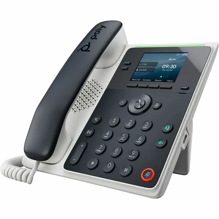 Poly Edge E100 IP Phone – Corded – Corded – Desktop Wall Mountable – Black – VoIP – 2 x Ne