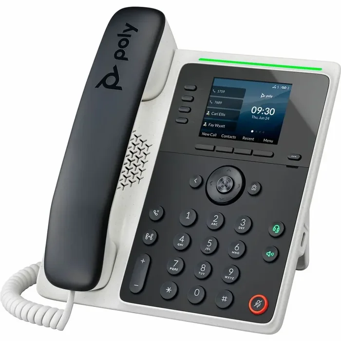 Poly Edge E220 IP Phone – Corded – Corded – Bluetooth – Desktop Wall Mountable – Black – V