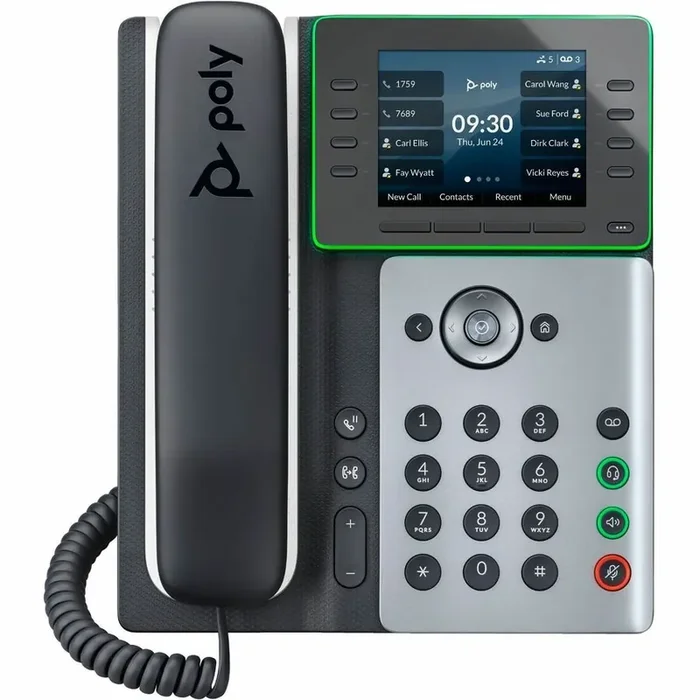 Poly Edge E350 IP Phone – Corded – Corded/Cordless – Wi-Fi Bluetooth – Desktop Wall Mounta