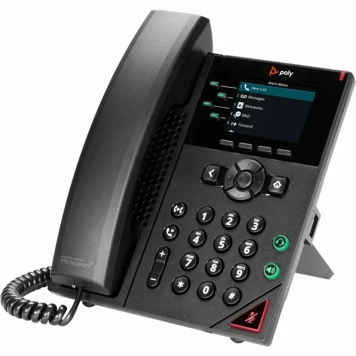 Poly VVX 250 IP Phone – Corded – Corded – Desktop, Wall Mountable – Black – VoIP – 2 x