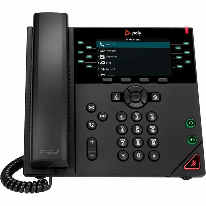 Poly VVX 450 IP Phone – Corded – Corded – Desktop, Wall Mountable – Black – VoIP – 2 x