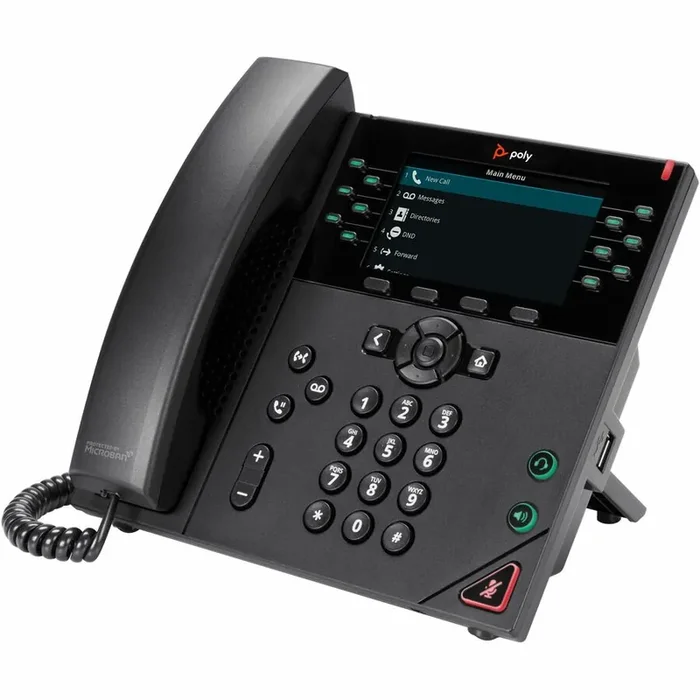 Poly VVX 450 IP Phone – Corded – Corded – Wall Mountable Desktop – Black – VoIP – 2 x Netw