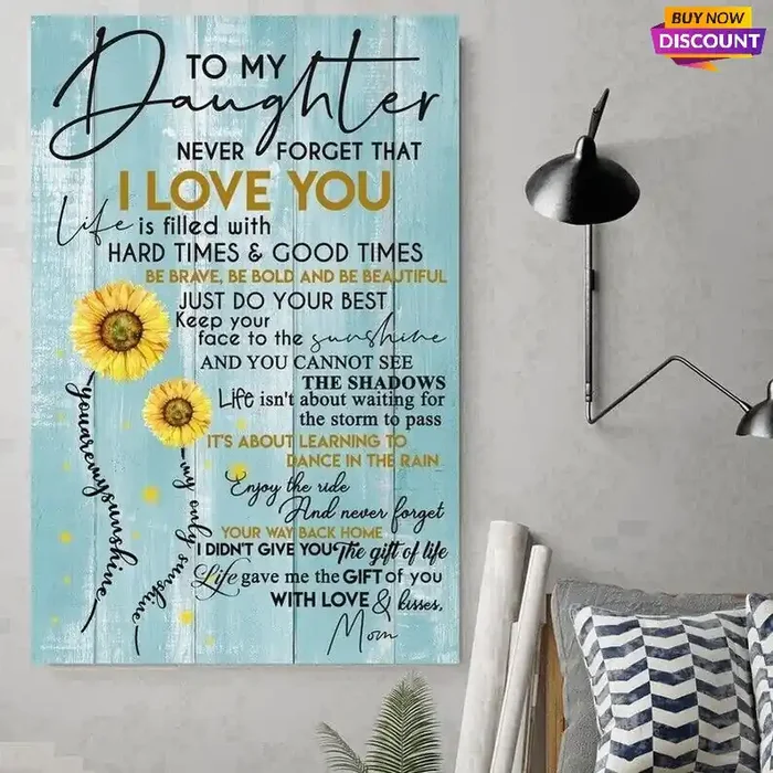 Poster- To My Daughter Never Forget That I Love You Mom – Gift For Daughter – Christmas Gift