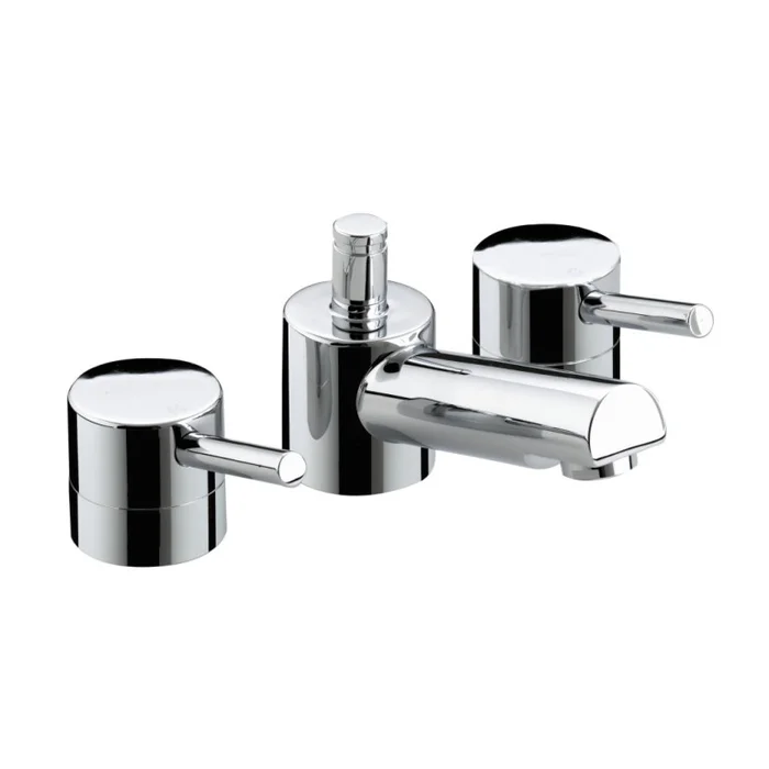 Prism 3 Hole Basin Mixer with Pop-up Waste Chrome