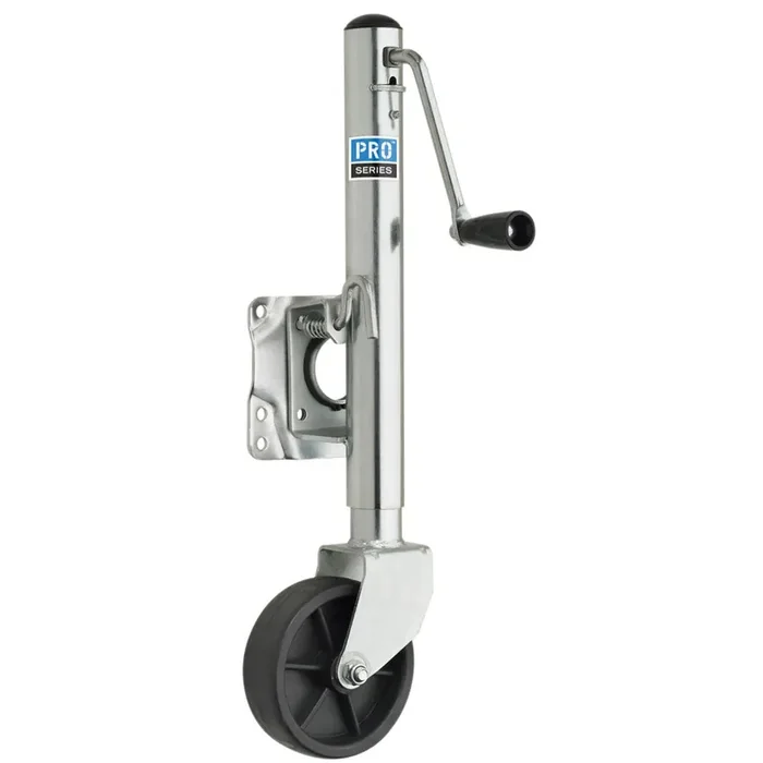 Pro Series 1000 lbs. Zinc Plated Swivel Jack w/6″ Poly Wheel