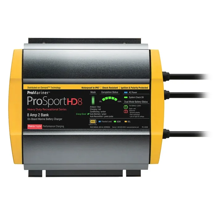 ProMariner ProSportHD 8 Gen 4 – 8 Amp – 2 Bank Battery Charger