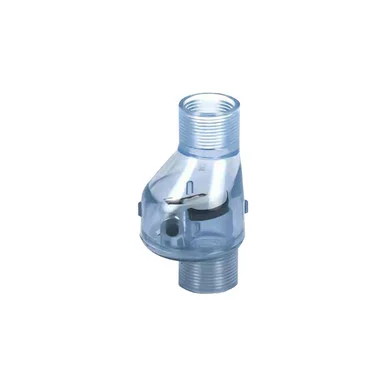 PVC Clear Flapper Check Valve – 1/2″ – FPT x FPT