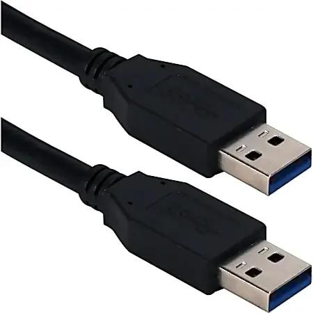 QVS 10ft USB 3.0/3.1 Type A Male to Male 5Gbps Black Cable – 10 ft USB Data Transfer Cable – CC2229C10BK