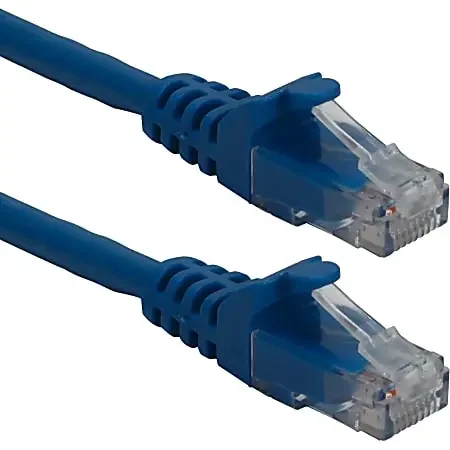 QVS 3ft CAT6A 10Gigabit Ethernet Blue Patch Cord – 14 ft Category 6a Network Cable – CC715A14BL
