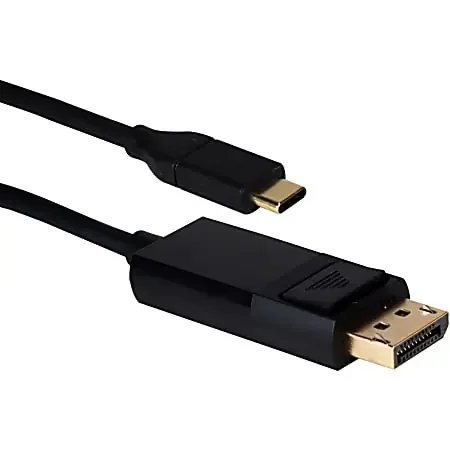 QVS 6ft USB-C/Thunderbolt 3 to DisplayPort UltraHD 4K/60Hz Video Converter Cable – 6 ft DisplayPort/Thunderbolt 3 Audio/Video/Data Transfer Cable