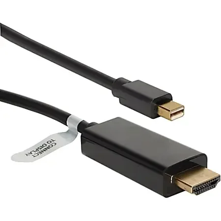 QVS Mini DisplayPort/Thunderbolt To HDMI Digital Video Black Cable, 15‘