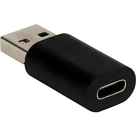 QVS USB 3.1 Male to USB-C Female 5Gbps Compact Conversion Adaptor – 1 x Type A USB Male – 1 x Type C USB 3.1 USB Female – Black