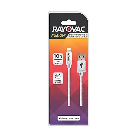 Rayovac Lightning To USB-A Cable, 10‘, Assorted Colors, MP7947