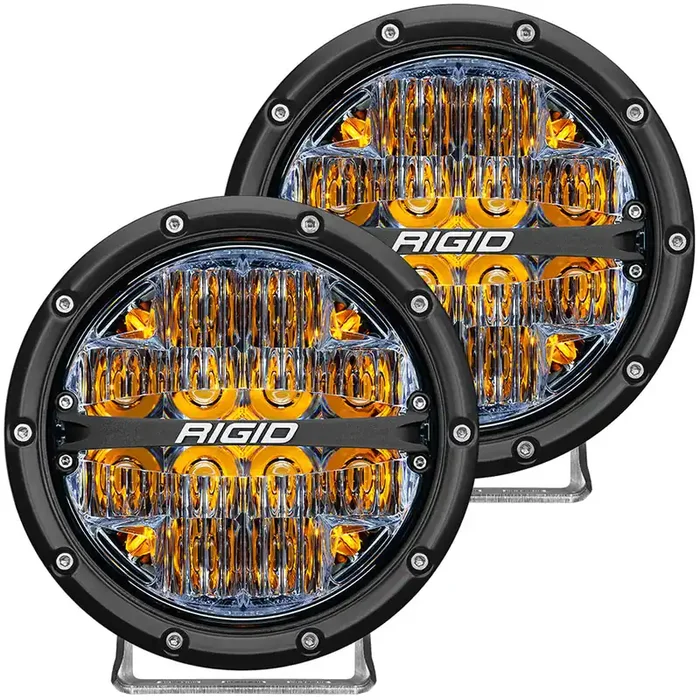 RIGID Industries 360-Series 6″ LED Off-Road Fog Light Drive Beam w/Amber Backlight – Black Housing