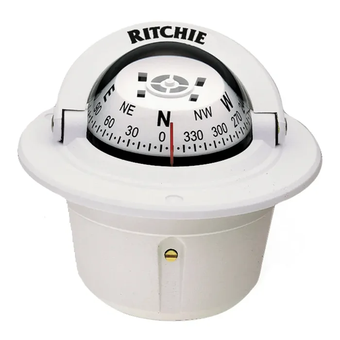 Ritchie F-50W Explorer Compass – Flush Mount – White
