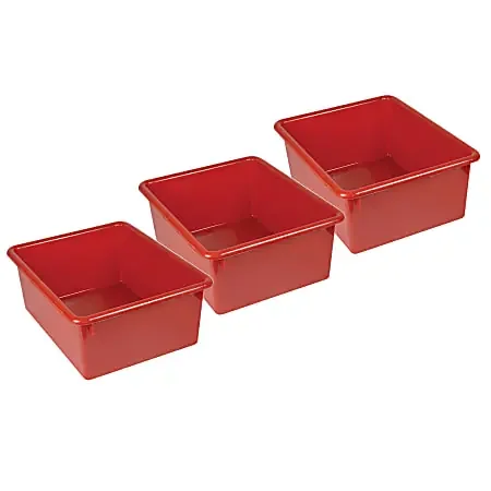 Romanoff Stowaway Letter Boxes, 5-1/4”H x 10-1/2”W x 13-1/4”D, Red, Pack Of 3 Boxes