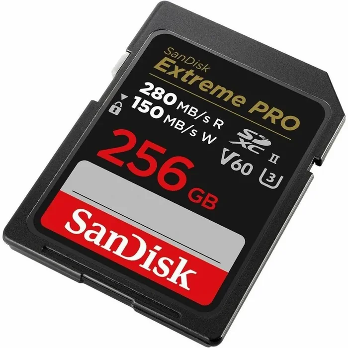 SanDisk Extreme PRO 256 GB Class 10/UHS-II (U3) V60 SDXC – 1 Pack – 280 MB/s Read – 150 MB