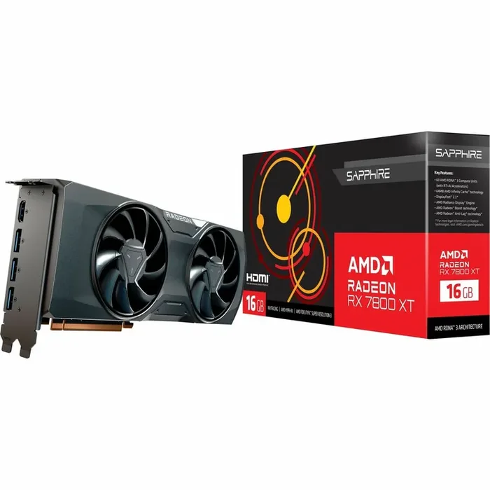 Sapphire AMD Radeon RX 7800 XT Graphic Card – 16 GB GDDR6