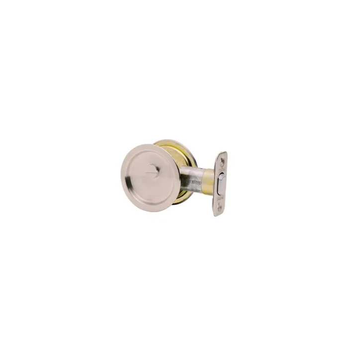 Satin Nickel Round Pocket Door Privacy Lock 93350-024