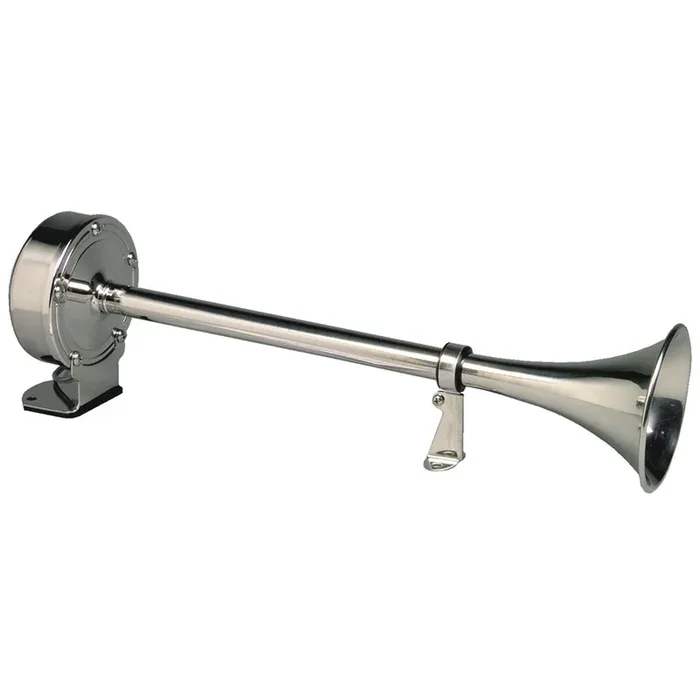Schmitt Marine Deluxe All-Stainless Single Trumpet Horn – 12V