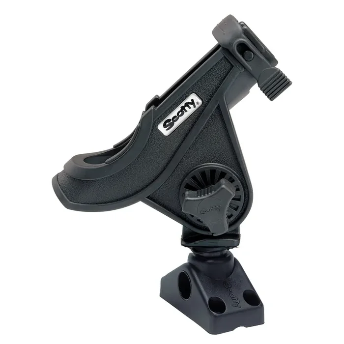 Scotty 280 Bait Caster/Spinning Rod Holder w/241 Deck/Side Mount – Black