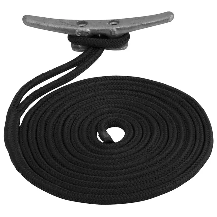 Sea-Dog Double Braided Nylon Dock Line – 3/4″ x 30‘ – Black