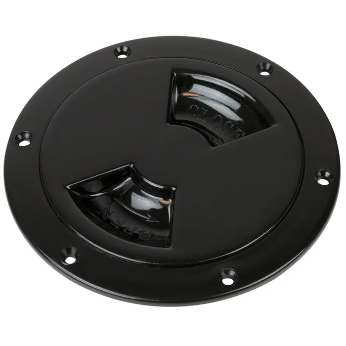Sea-Dog Quarter-Turn Smooth Deck Plate w/Internal Collar – Black – 5″