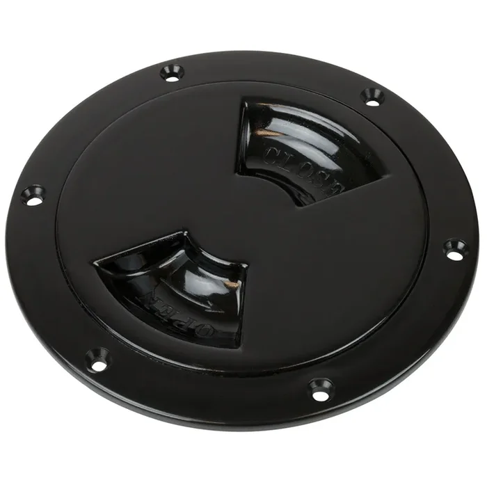 Sea-Dog Smooth Quarter Turn Deck Plate – Black – 8″